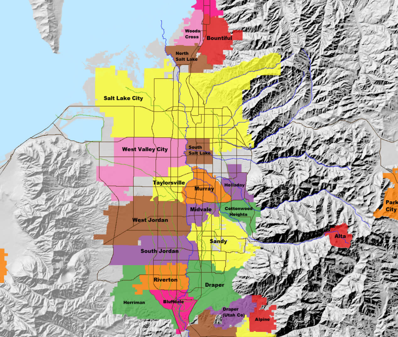 West Vallee Ville Les quartiers carte